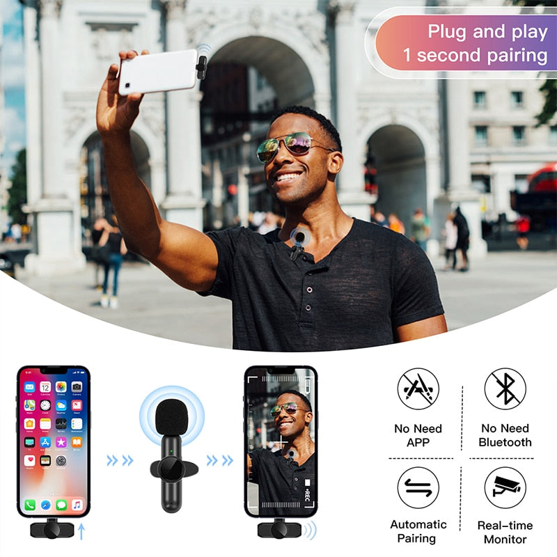 Kit 2 Microfones Profissional de Lapela DPJ Cristal (iPhone & Android)